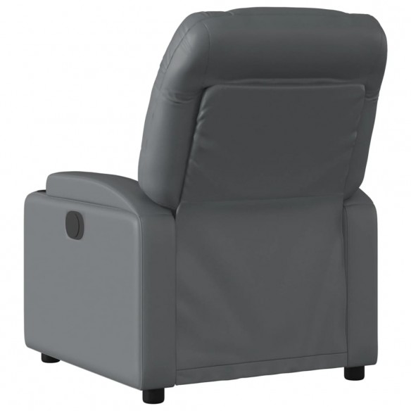 Fauteuil de massage inclinable électrique gris similicuir