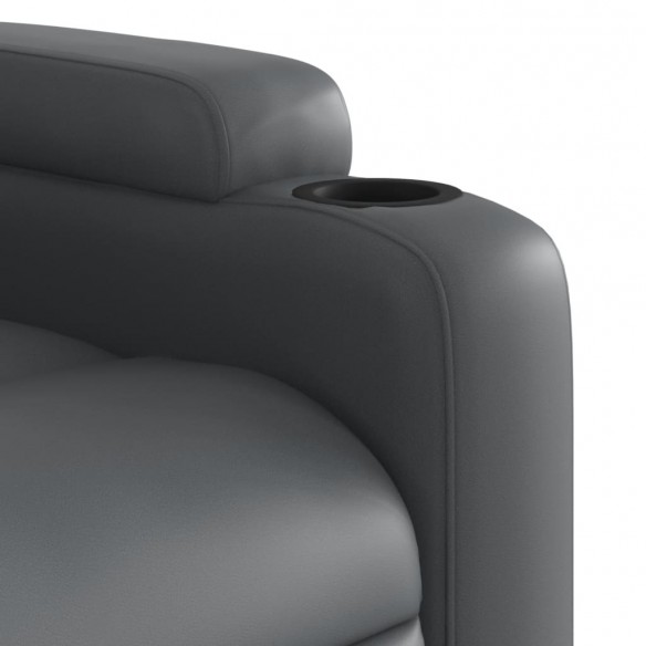 Fauteuil de massage inclinable électrique gris similicuir