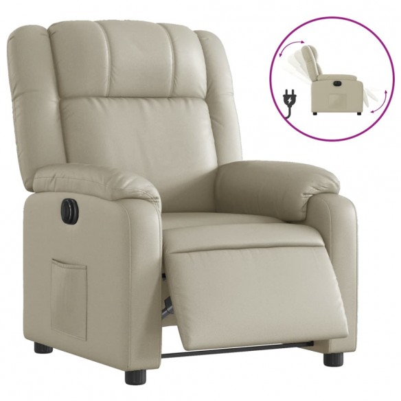 Fauteuil inclinable électrique Crème Similicuir