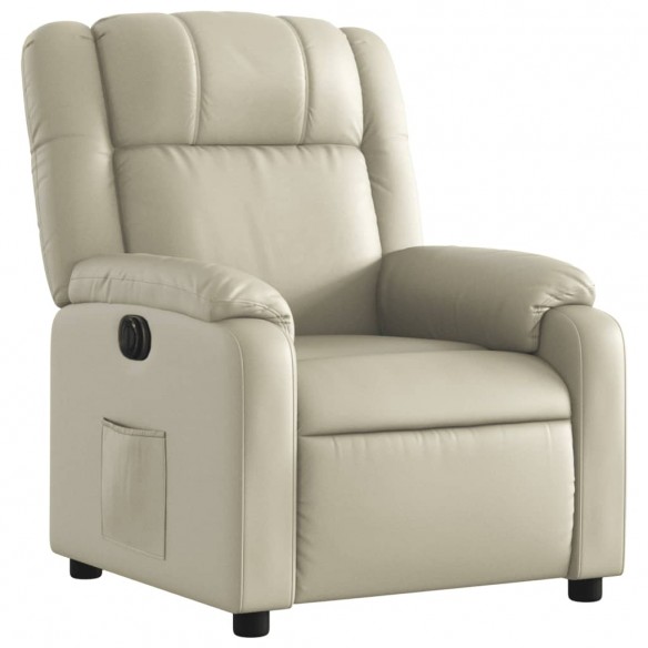 Fauteuil inclinable électrique Crème Similicuir