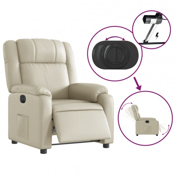 Fauteuil inclinable électrique Crème Similicuir