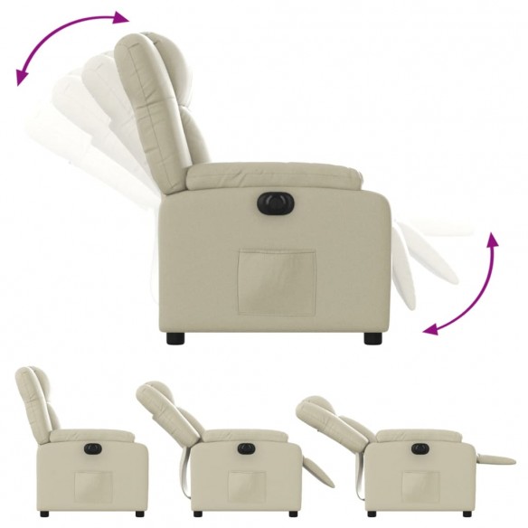 Fauteuil inclinable électrique Crème Similicuir