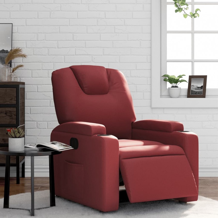 Fauteuil inclinable électrique Rouge bordeaux Similicuir