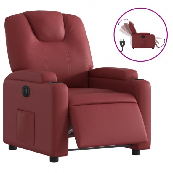 Fauteuil inclinable électrique Rouge bordeaux Similicuir