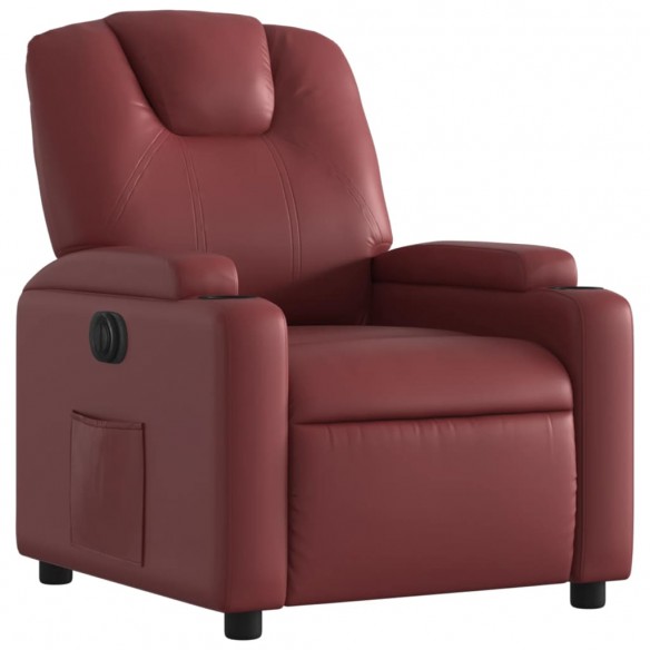 Fauteuil inclinable électrique Rouge bordeaux Similicuir