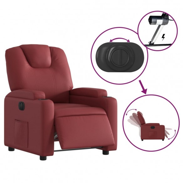 Fauteuil inclinable électrique Rouge bordeaux Similicuir