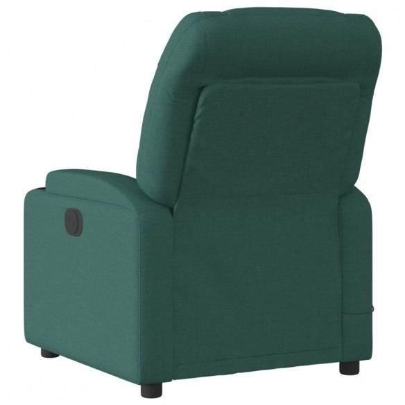 Fauteuil de massage inclinable électrique Vert foncé Tissu