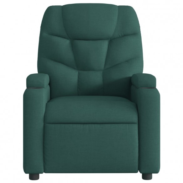 Fauteuil de massage inclinable électrique Vert foncé Tissu