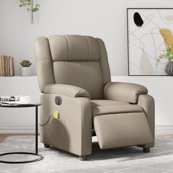 Fauteuil de massage inclinable électrique cappuccino similicuir