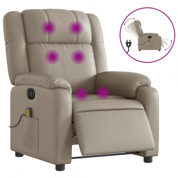 Fauteuil de massage inclinable électrique cappuccino similicuir