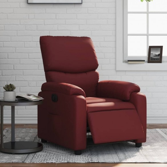 Fauteuil inclinable électrique Rouge bordeaux Similicuir