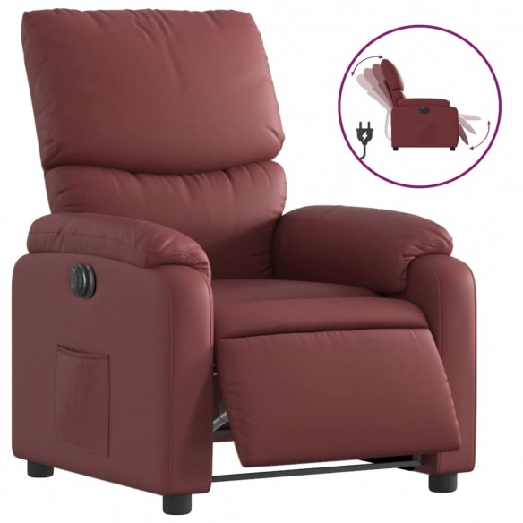 Fauteuil inclinable électrique Rouge bordeaux Similicuir