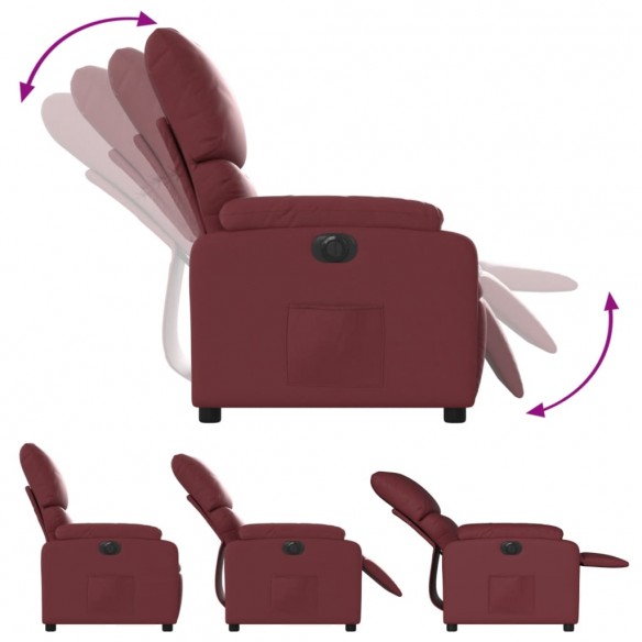 Fauteuil inclinable électrique Rouge bordeaux Similicuir