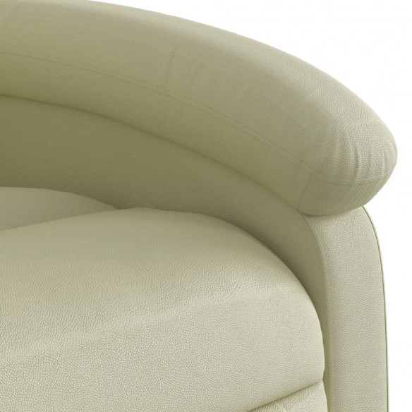 Fauteuil inclinable électrique crème cuir véritable