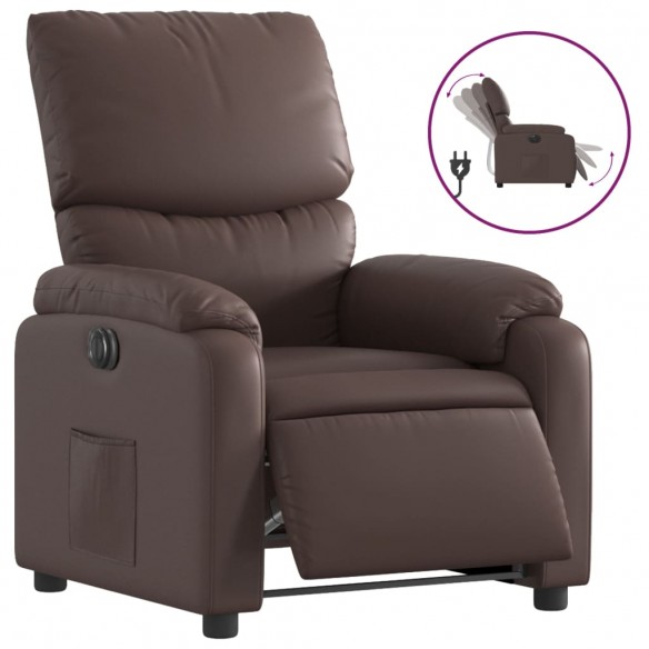 Fauteuil inclinable électrique Marron Similicuir