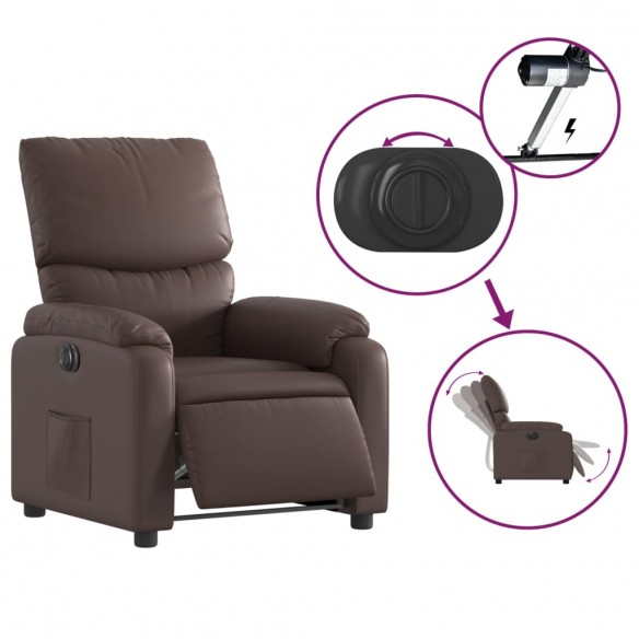 Fauteuil inclinable électrique Marron Similicuir