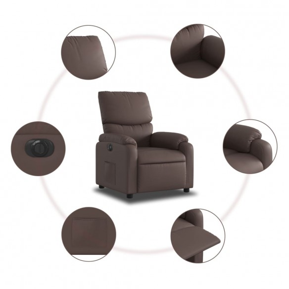 Fauteuil inclinable électrique Marron Similicuir