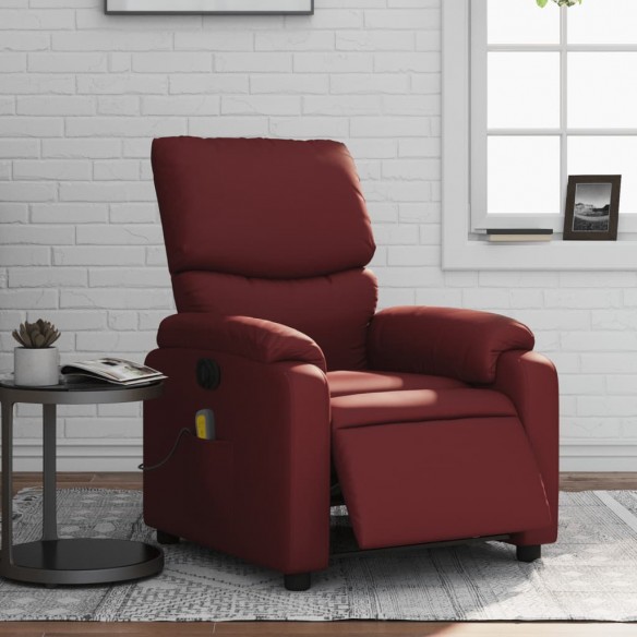 Fauteuil de massage inclinable électrique rouge bordeaux