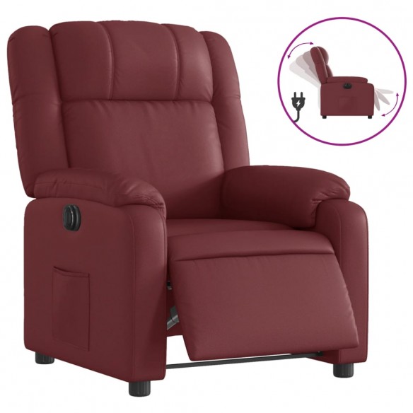 Fauteuil inclinable électrique Rouge bordeaux Similicuir