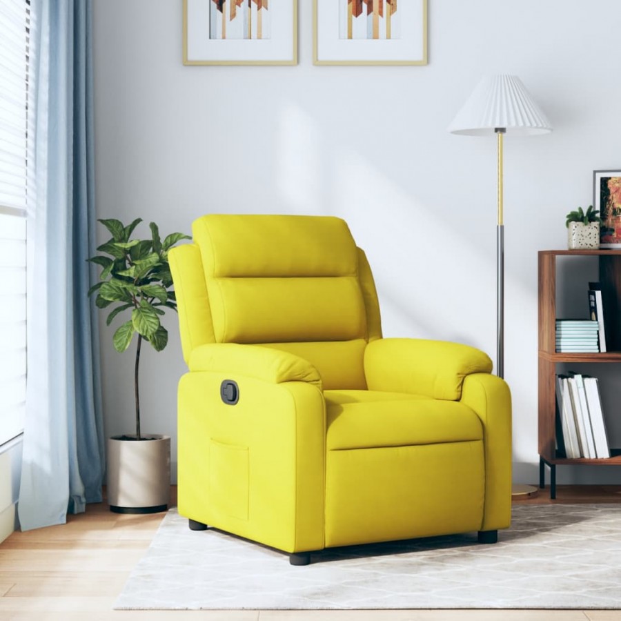 Fauteuil inclinable jaune velours