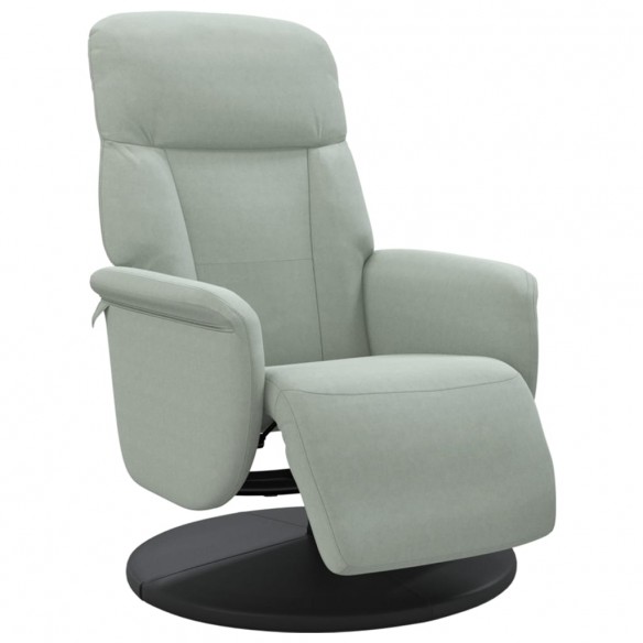 Fauteuil inclinable avec repose-pied gris clair velours