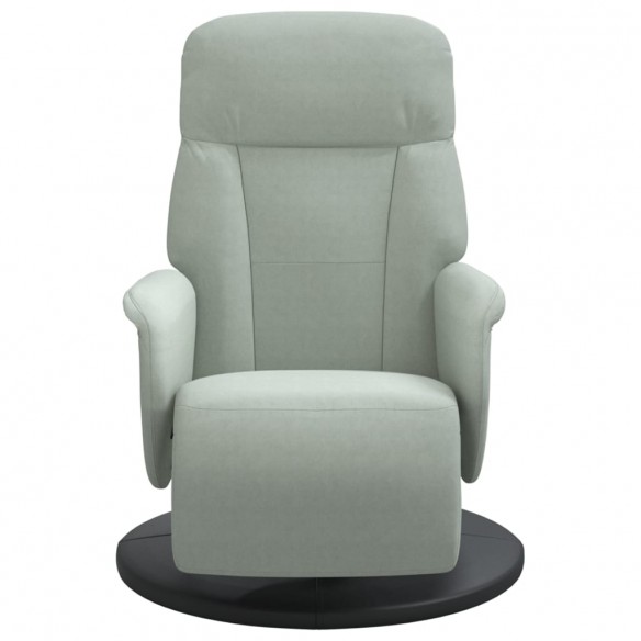 Fauteuil inclinable avec repose-pied gris clair velours