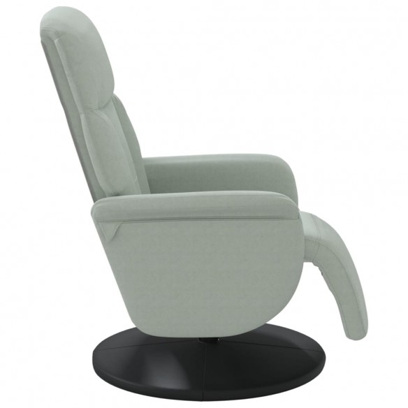 Fauteuil inclinable avec repose-pied gris clair velours