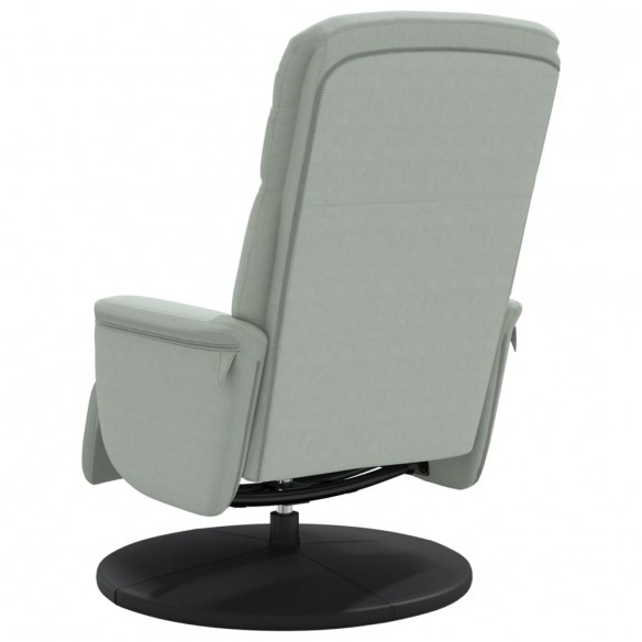 Fauteuil inclinable avec repose-pied gris clair velours