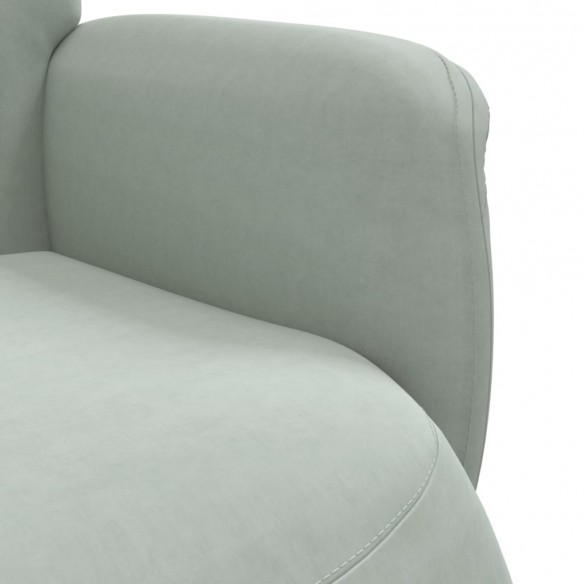 Fauteuil inclinable avec repose-pied gris clair velours