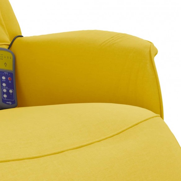 Fauteuil inclinable de massage repose-pieds jaune clair tissu