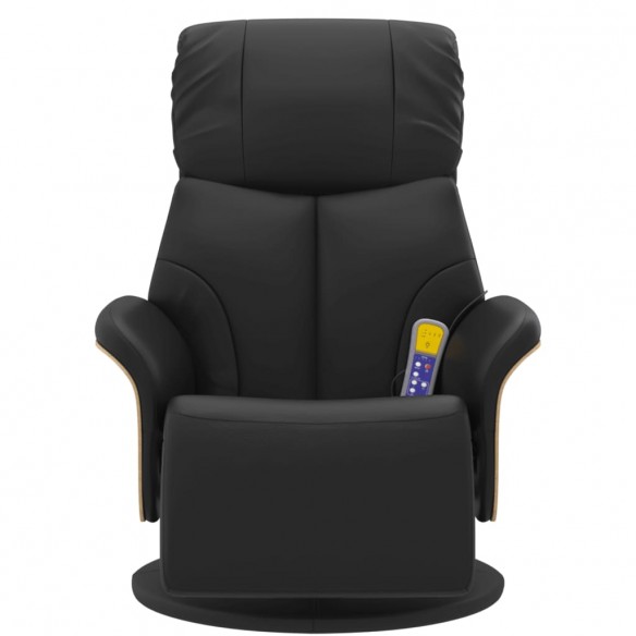 Fauteuil inclinable de massage repose-pieds noir similicuir