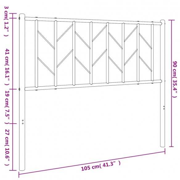 Tête de lit métal blanc 100 cm