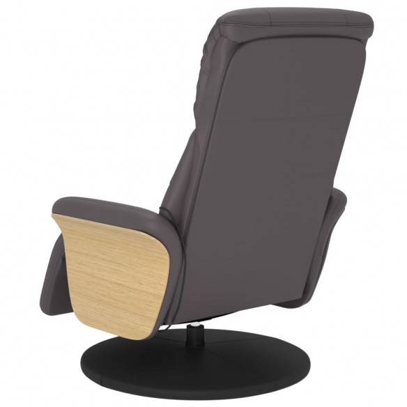 Fauteuil inclinable de massage repose-pieds gris similicuir