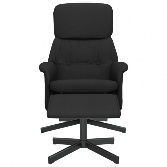 Fauteuil inclinable avec repose-pied noir tissu