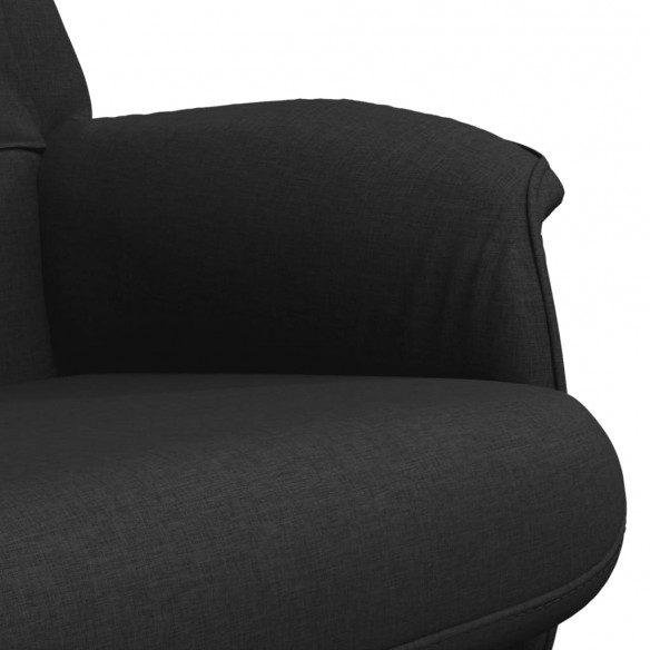 Fauteuil inclinable avec repose-pied noir tissu