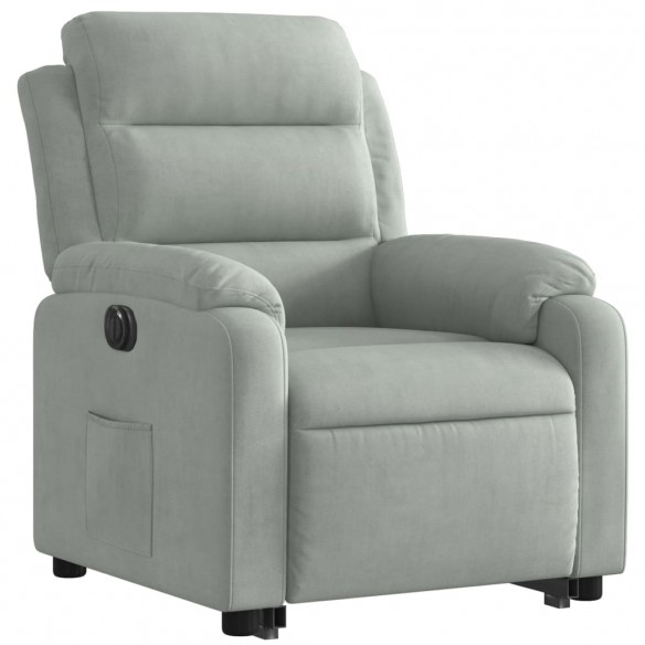 Fauteuil inclinable électrique gris clair velours