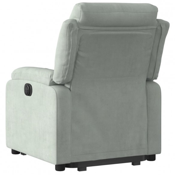 Fauteuil inclinable électrique gris clair velours