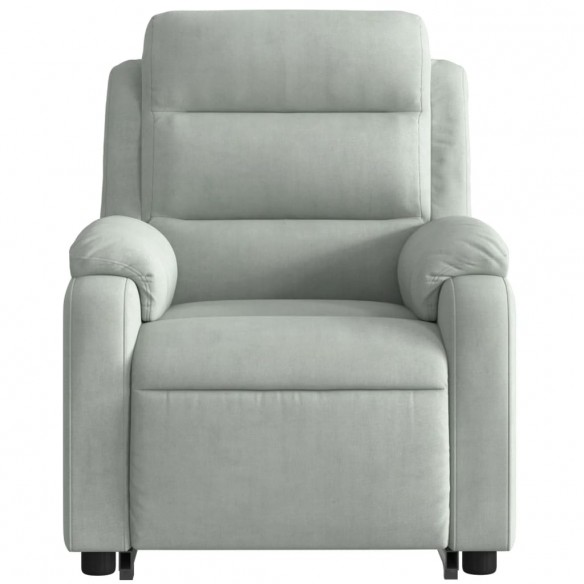 Fauteuil inclinable électrique gris clair velours