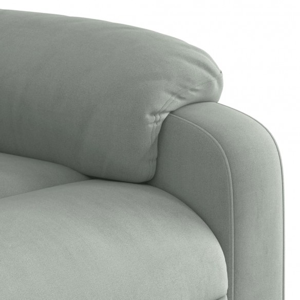 Fauteuil inclinable électrique gris clair velours