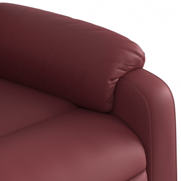 Fauteuil inclinable électrique rouge bordeaux similicuir