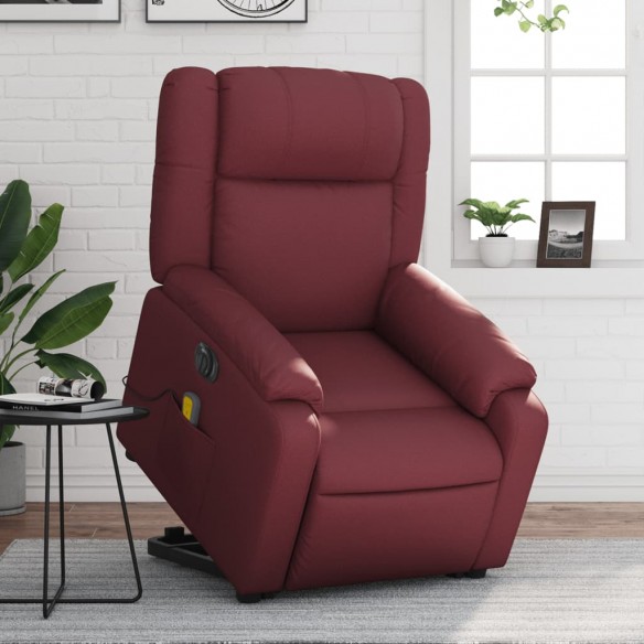 Fauteuil inclinable de massage électrique rouge bordeaux