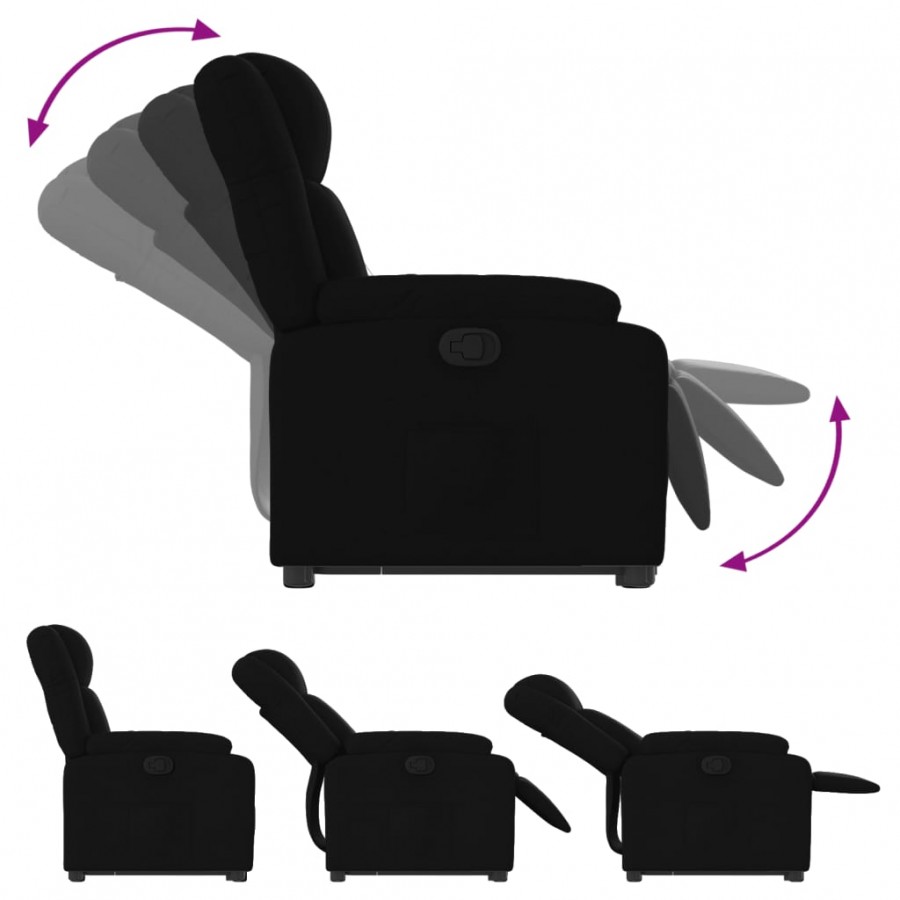 Fauteuil inclinable noir tissu Fauteuil inclinable noir tissu