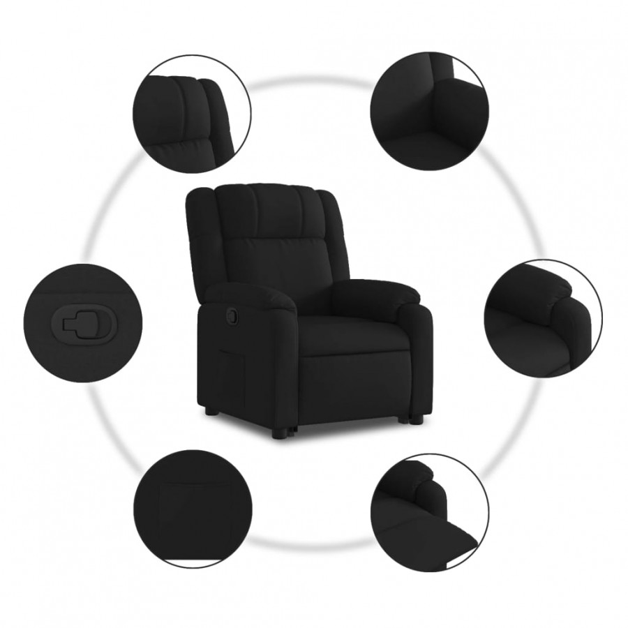 Fauteuil inclinable noir tissu Fauteuil inclinable noir tissu