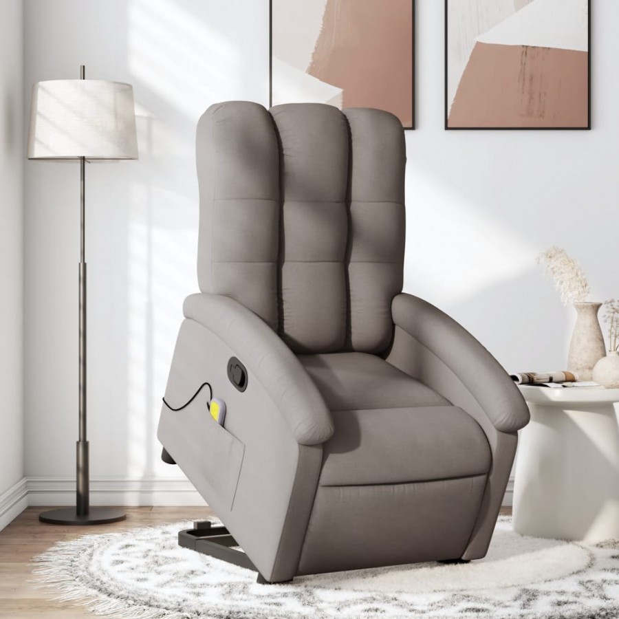 Fauteuil inclinable de massage Taupe Tissu