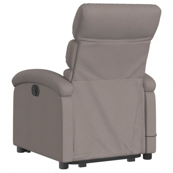 Fauteuil inclinable de massage électrique Taupe Tissu