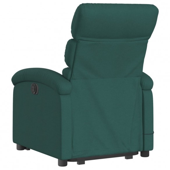 Fauteuil inclinable de massage Vert foncé Tissu