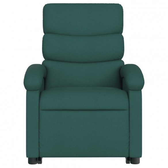 Fauteuil inclinable de massage Vert foncé Tissu