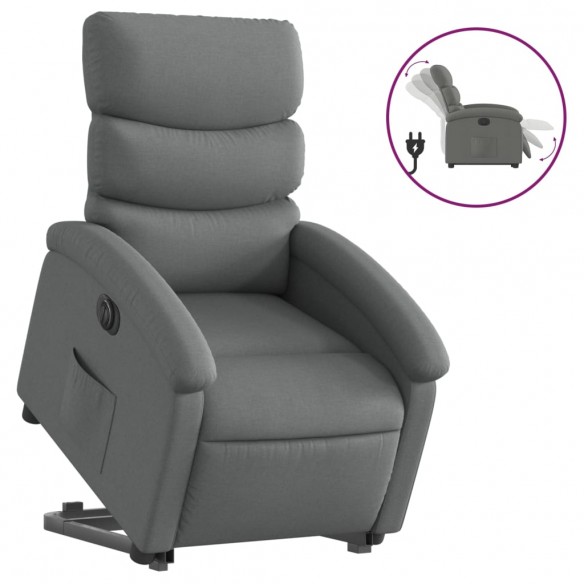 Fauteuil inclinable électrique gris foncé tissu