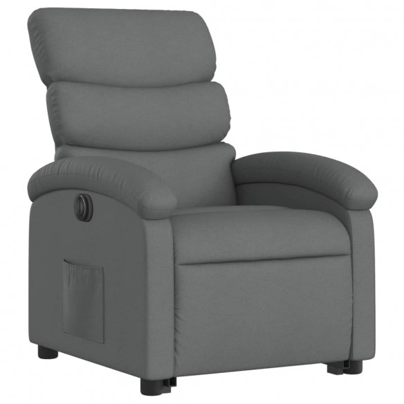 Fauteuil inclinable électrique gris foncé tissu