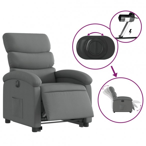 Fauteuil inclinable électrique gris foncé tissu